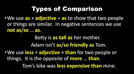 TYPES OF COMPARISON