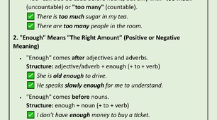Too vs Enough + rules.
