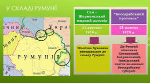 Українські землі у складі Румунії.