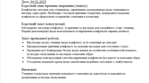 Протоколи бесід педагога соціального за ЛЮТИЙ