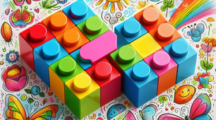 Гра з Lego "З'єднай цеглинки з однаковим значенням"