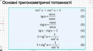 10 кл.Тригонометричні тотожності