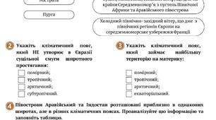 Робочий аркуш "Чому Євразію вважають  "музеєм контрастів" (Клімат Євразії)