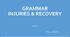 Lesson Plan 3. Injuries & Recovery Grammar