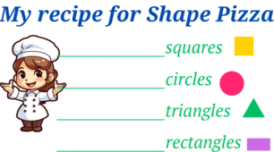Навчальний аркуш "My recipe for Shape Pizza"