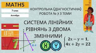 7 Алгебра НУШ Контрольна (діагностична) робота № 7 з теми «Система лінійних рівнянь з двома змінними»