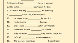 Linking words Exercises.