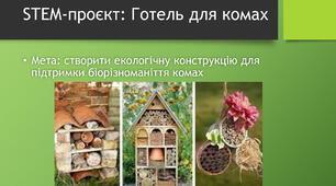 STEM-проєкт з курсу "Технології" НУШ 5-7 класи "Готель для комах"