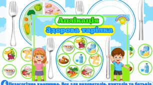Аплікація "Здорова тарілка" (День_здоров'я 7 квітня) школа, дошкілля, здорове харчування
