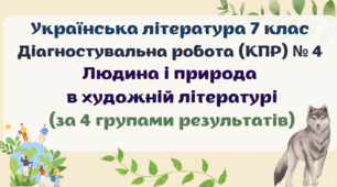 Діагностувальна робота (комплексна підсумкова робота / КПР) з теми "Людина і природа в художній літературі". Українська література 7 клас. 4 групи результатів
