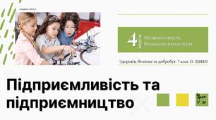 Підприємливість та підприємництво. 7 КЛАС. О. ШИЯН