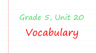 Prepare 5. Unit 20. Vocabulary