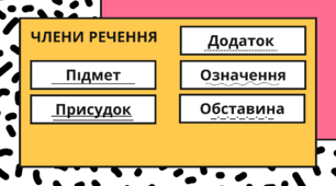 Картки підказки: головні та другорядні члени речення