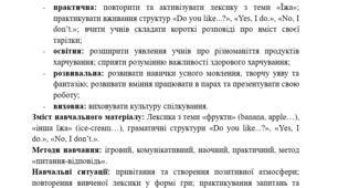 Конспект уроку англійської мови у 2 класі. Вміти розповісти про їжу в своїй тарілці. У твоє портфоліо: «Моя тарілка».