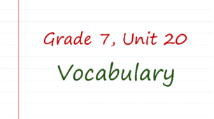 Prepare 7. Unit 20. Vocabulary
