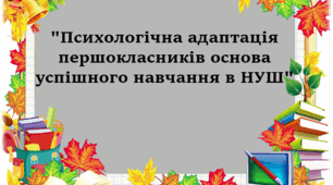 «Психологічна адаптація першокласників основа успішного навчання в НУШ»