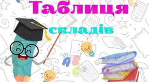 Таблиця складів для розчитування