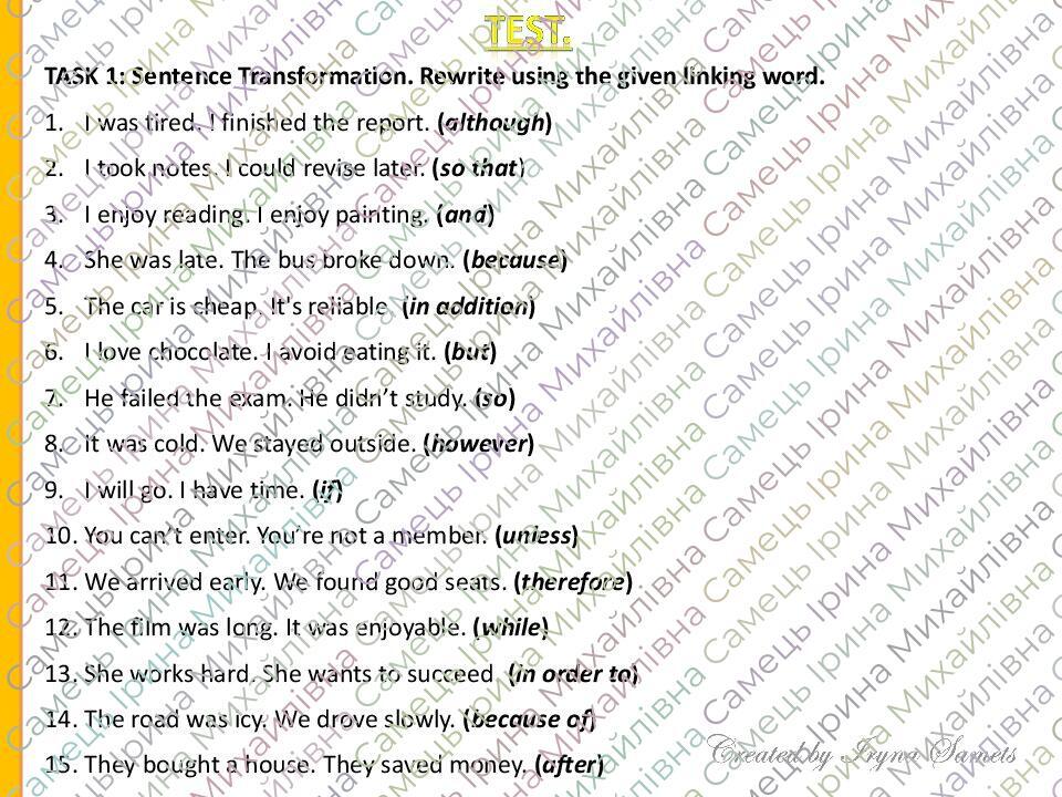 Linking Revision Routine Linking Words Presentation + Exercises. | Презентація. Англійська мова