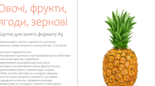 Картки овочі, фрукти, ягоди, зернові для занять з дошкільнятами 100 шт