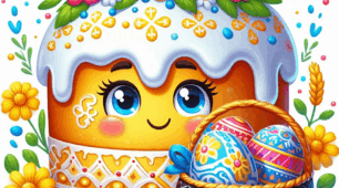 ВЕЛИКОДНІ КУЛІЧІ, МАЛЮНКИ І ПОСТЕР НА 4 АРКУШІ