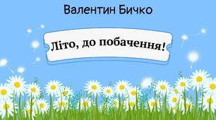 Валентин Бичко " Літо, до побачення"