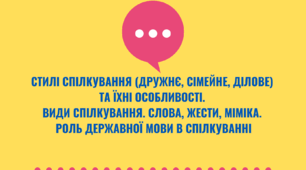 Презентація "Стилі спілкування (дружнє, сімейне, ділове) та їхні особливості.  Види спілкування. Слова, жести, міміка. Роль державної мови в спілкуванні." 6 клас