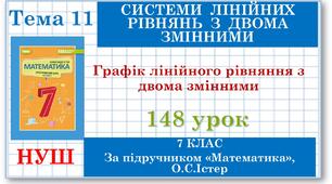 7 клас. Математика (НУШ, інтегрований курс). Урок №148.  Графік лінійного рівняння з двома змінними