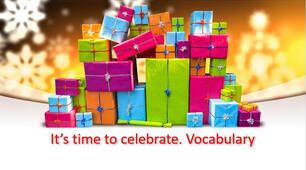 Презентація  "IT’S TIME TO CELEBRATE. Vocabulary" (сторінкa 60) за підручником Карп'юк О. "Kids Online" 5 клас (НУШ).