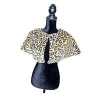 GB Girls Sweater Youth Girls XL Faux Fur Leopard Cheetah Bolero Shrug Tan Brown | eBay
