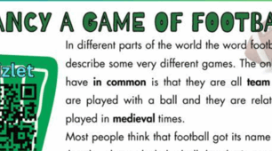 Sport. Football. Fancy a game of Football?