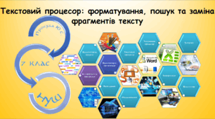 Текстовий процесор форматування, пошук та заміна фрагментів тексту (інформатика за підручником Морзе 7 клас)