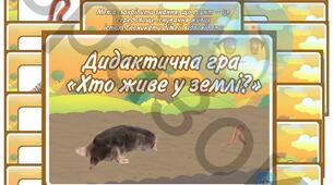 Дидактична гра «Хто живе у землі?»
