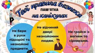Пам'ятка "Твої правила безпеки на канікулах"