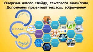Утворення нового слайду, текстового вікнаполя. Доповнення презентації текстом, зображенням (інформатика за підручником Морзе 3 клас)