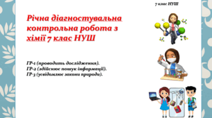 7 клас. Річна діагностувальна контрольна робота з хімії.  НУШ
