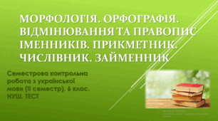 СЕМЕСТРОВА контрольна (діагностична) робота з української мови (ІІ семестр). 6 клас. НУШ. ТЕСТ