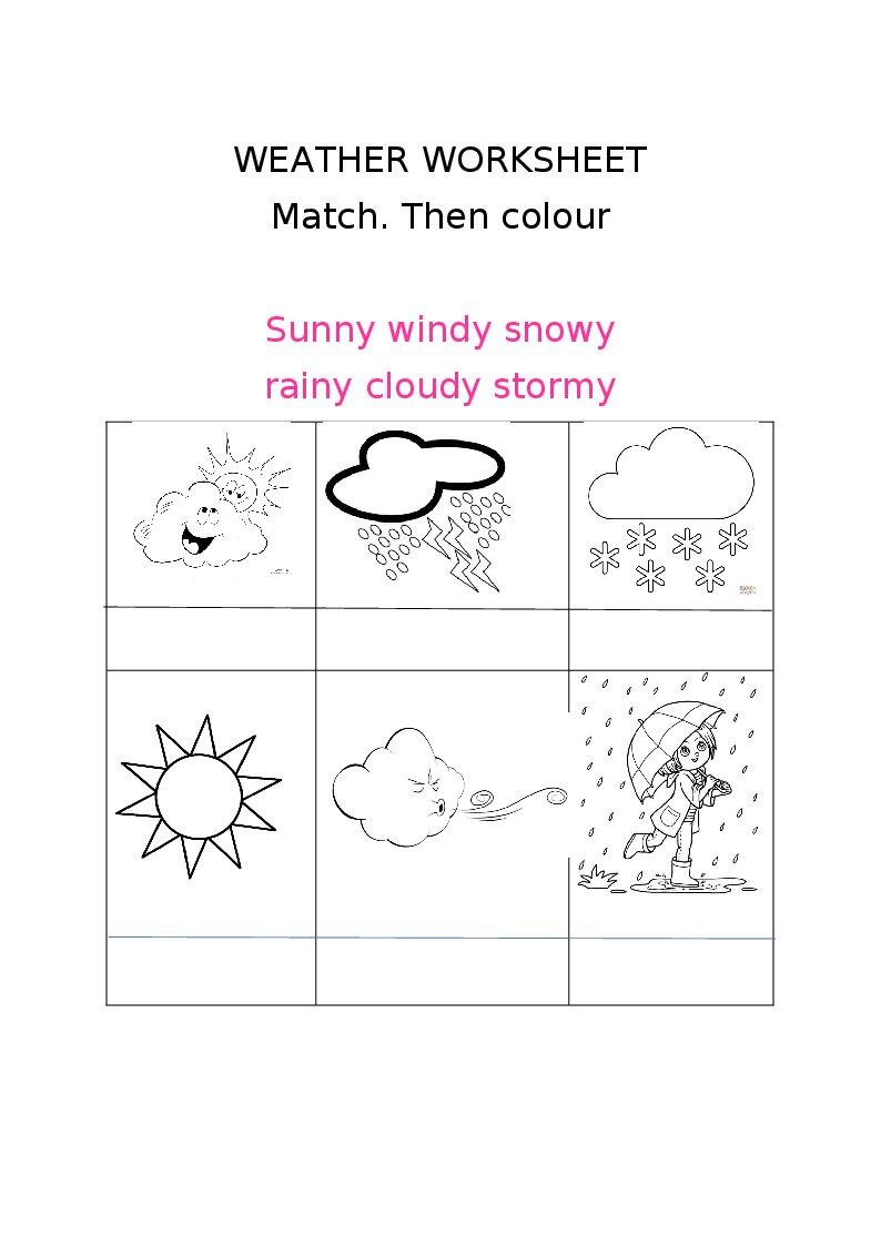 WEATHER VOCABULARY WORKSHEET. Match THE WORDS WITH THE PICTURES. Then ...
