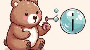Bear blew  a bubble