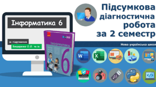 6-клас  інформатика НУШ Підсумкова діагностична робота  за 2 семестр ГР1ГР2ГР3ГР4