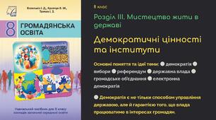 презентація Демократичні цінності та інститути. Громадянська освіта 8 клас НУШ