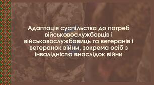 Адаптація суспільства до потреб військовослужбовців і військовослужбовиць та ветеранів і ветеранок війни, зокрема осіб з інвалідністю внаслідок війни