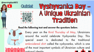 Дидактична розробка уроку англійської мови до Дня Вишиванки: "Vyshyvanka Day – a Unique Ukrainian Tradition" (CLIL)