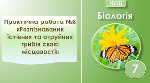 Практична робота №8 "Розпізнавання їстівних та отруйних грибів своєї місцевості". Біологія 7 клас НУШ
