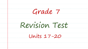 Prepare 7. Revision test: Units 17-20