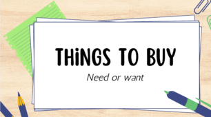 5 grade Test "Shopping. Things to buy"