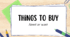 5 grade Test "Shopping. Things to buy"