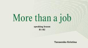 More than a job