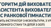 Алгоритм дій вихователя та асистента вихователя під час ранкової гімнастики (яку проводить інструктор з фізкультури, з урахуванням воєнного стану та дітей з ООП)