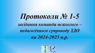 Протоколи команди психолого-педагогічного супроводу ЗДО 2024-2025 н.р. (для дитини з IV рівнем підтримки)