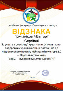  Відзнака за участь у проєкті